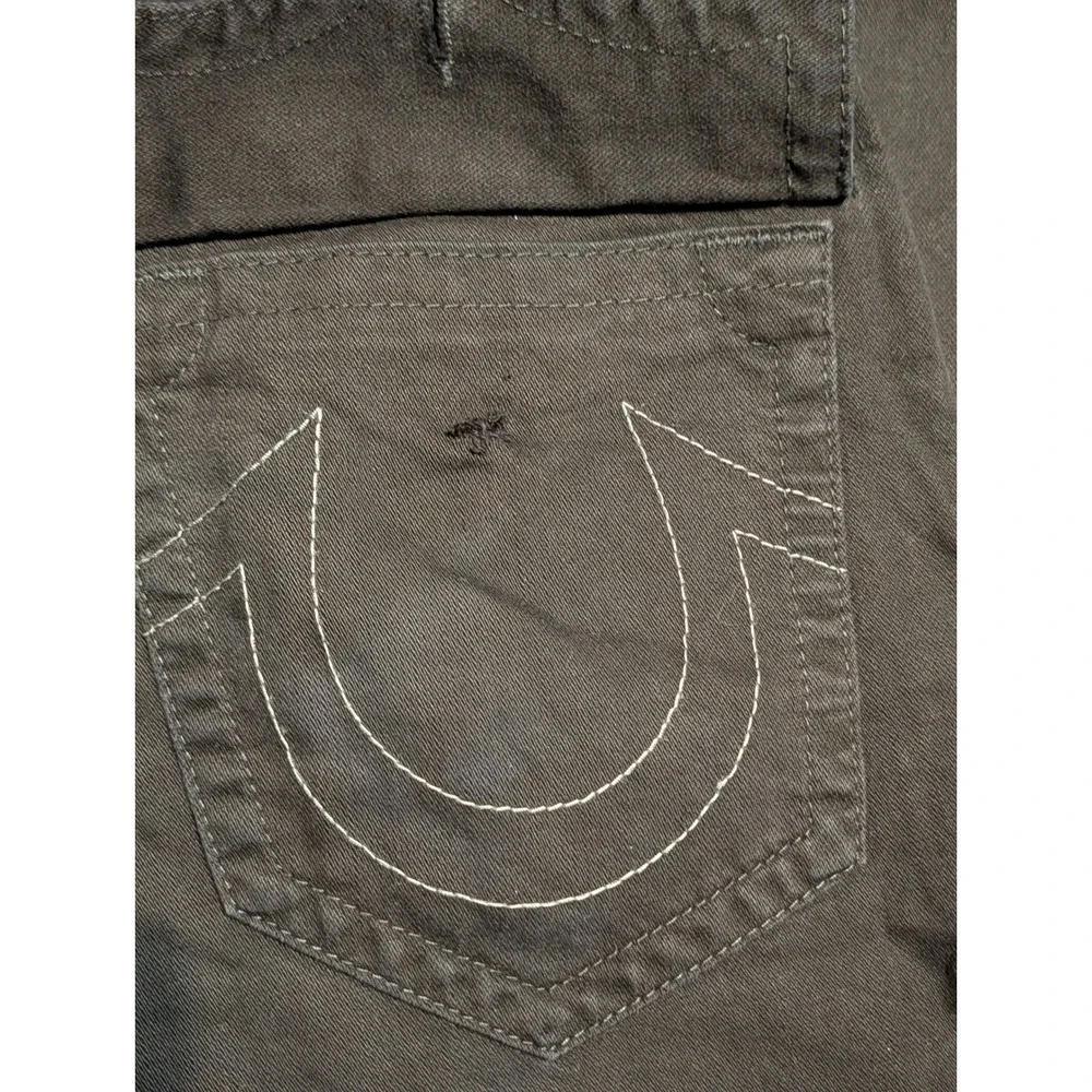 True Religion Mens Section Straight Black Denim Jeans Size 34 Y2K Streetwear